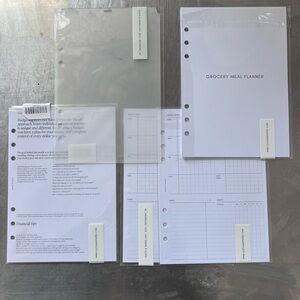 Cloth & Paper A5 6 hole Grocery Meal Planner, Finance and Weekly Inserts